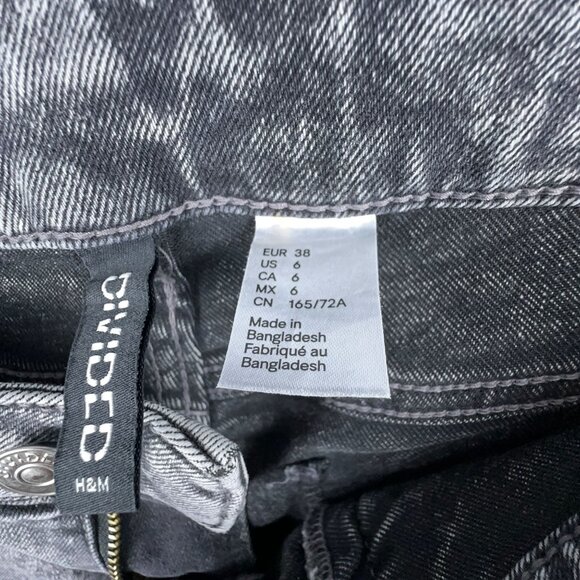 Divided By H&M Flare Leg Jeans Womens Size 6 Acid Wash Low Rise Stretch Gray - Picture 7 of 14